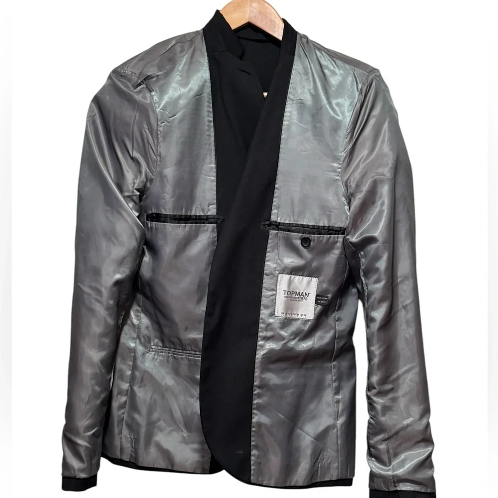 Topman Black Sport Coat Modern Tailored Fit - Picture 5 of 15